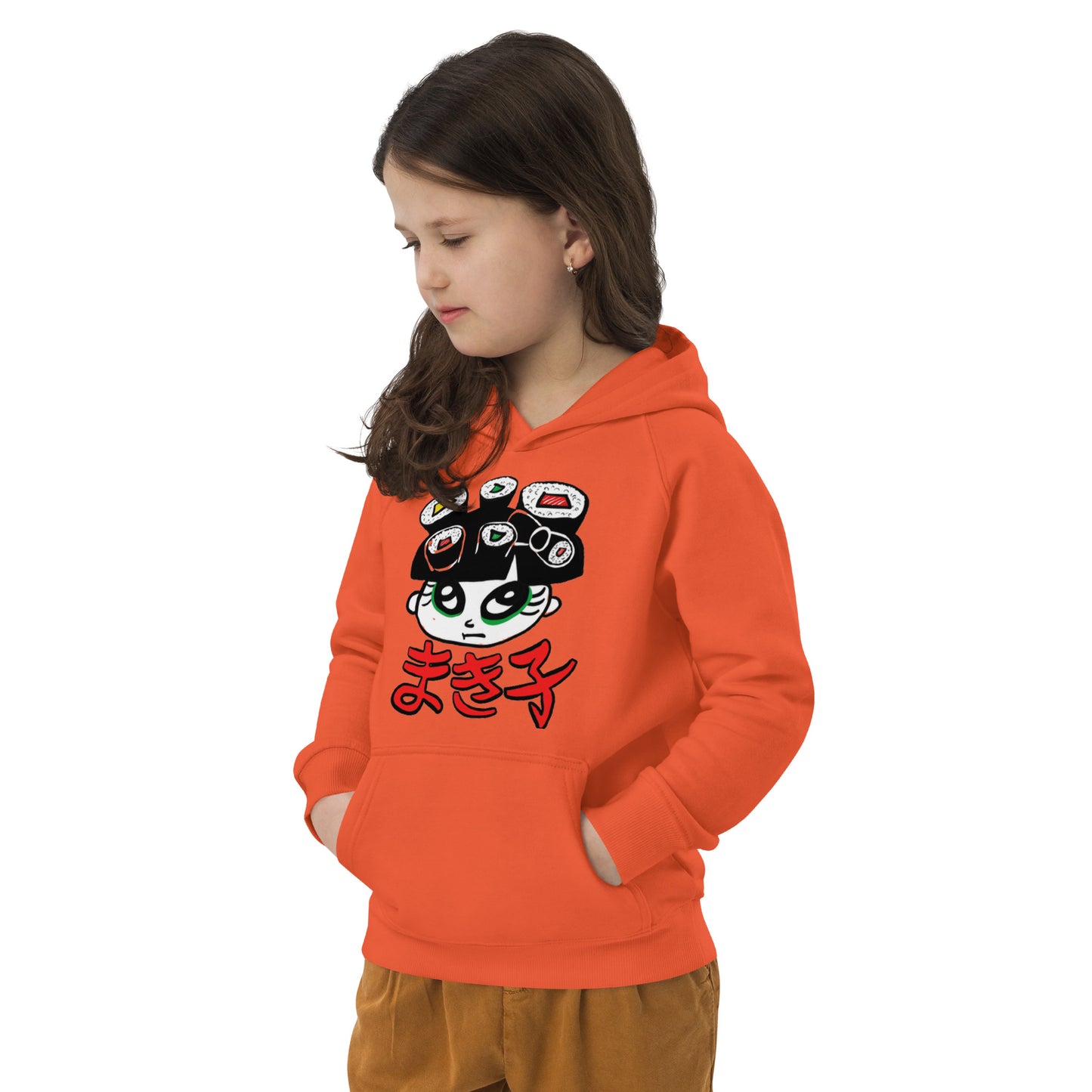 Makiko (Maki sushi girl)  Kids eco hoodie