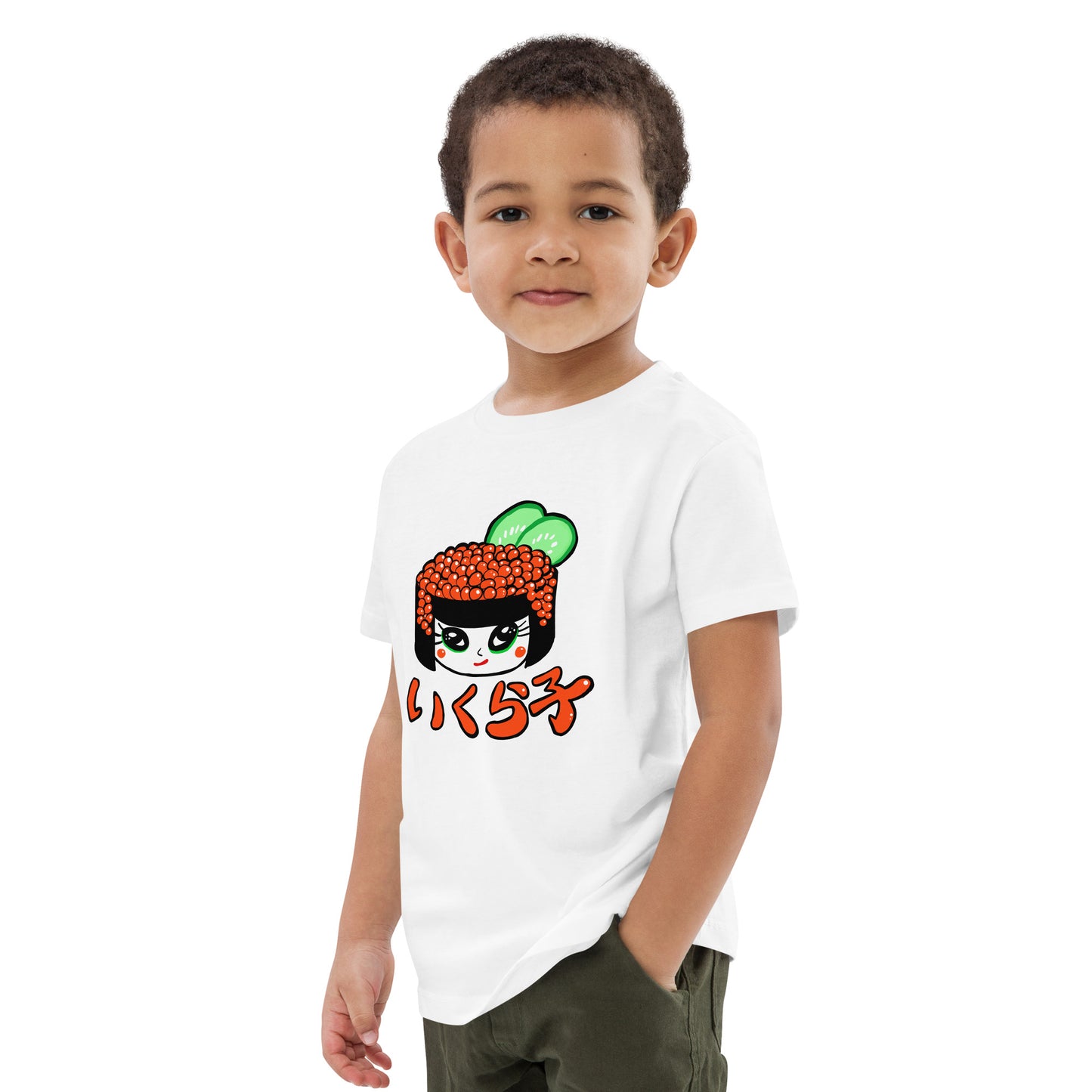 Ikurako(Ikura) salmon eggs sushi girl    Organic cotton kids t-shirt