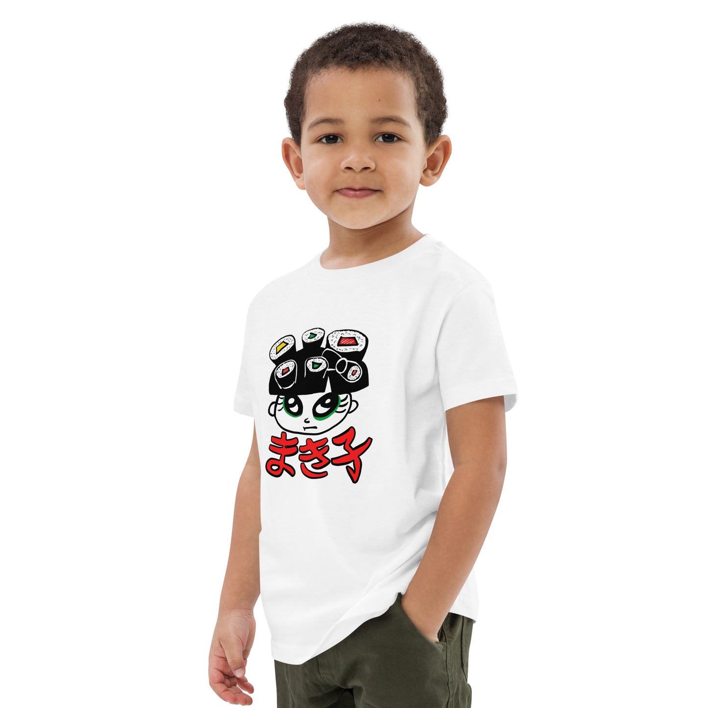 Makiko maki sushi girl Organic cotton kids t-shirt