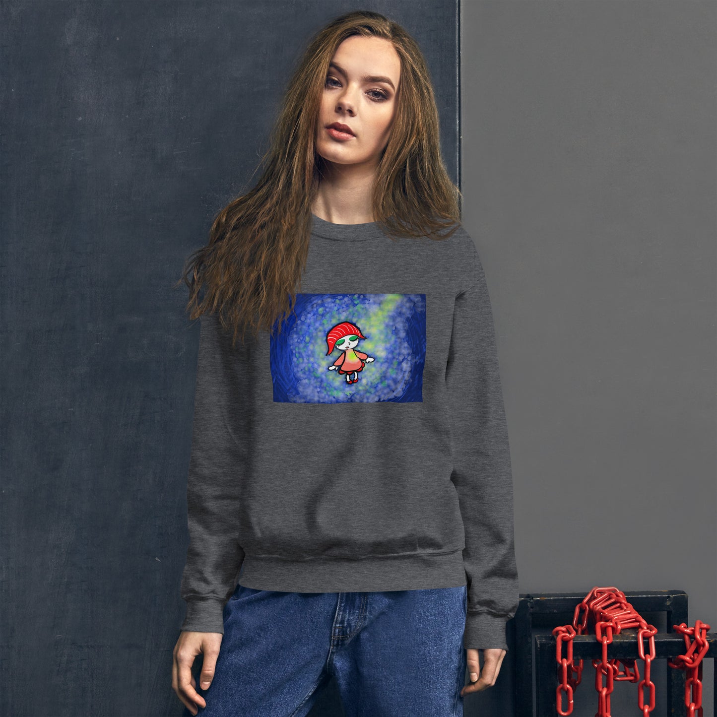 Sushiko is connecting with the universe. Unisex Sweatshirt