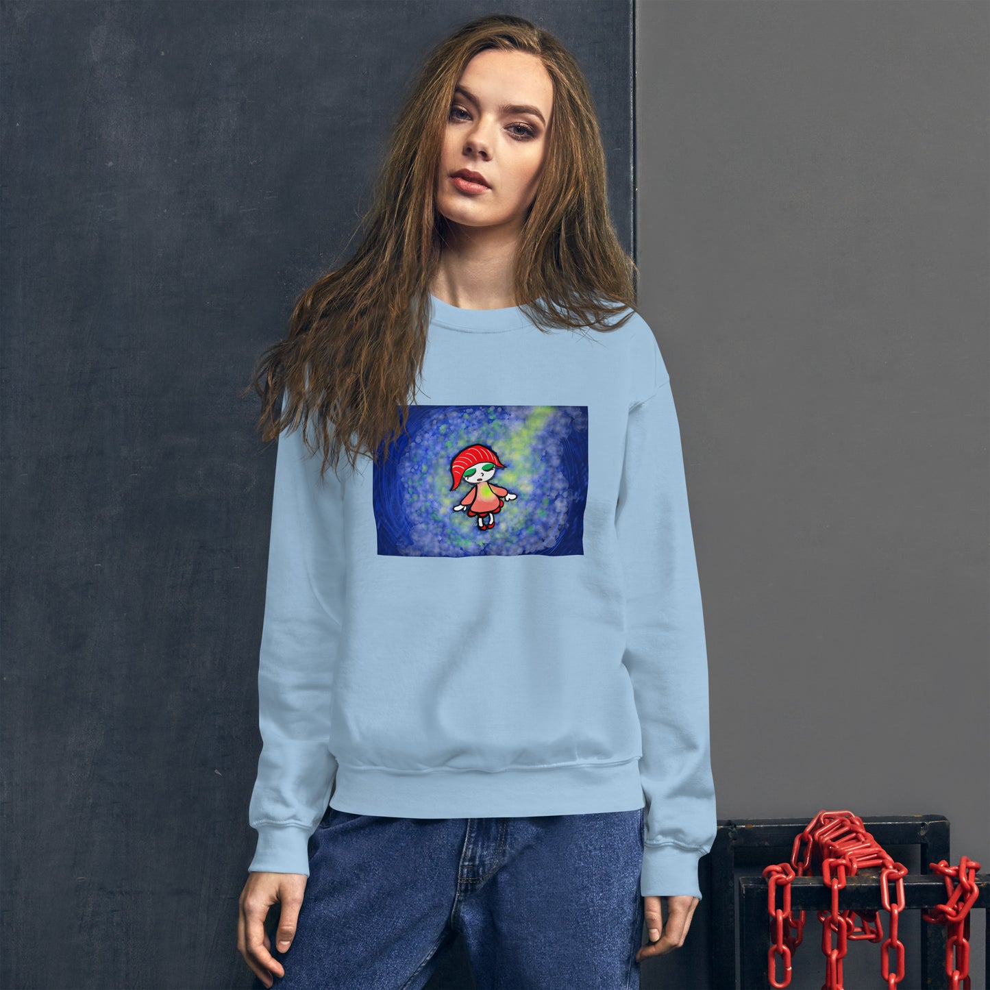 Sushiko is connecting with the universe. Unisex Sweatshirt