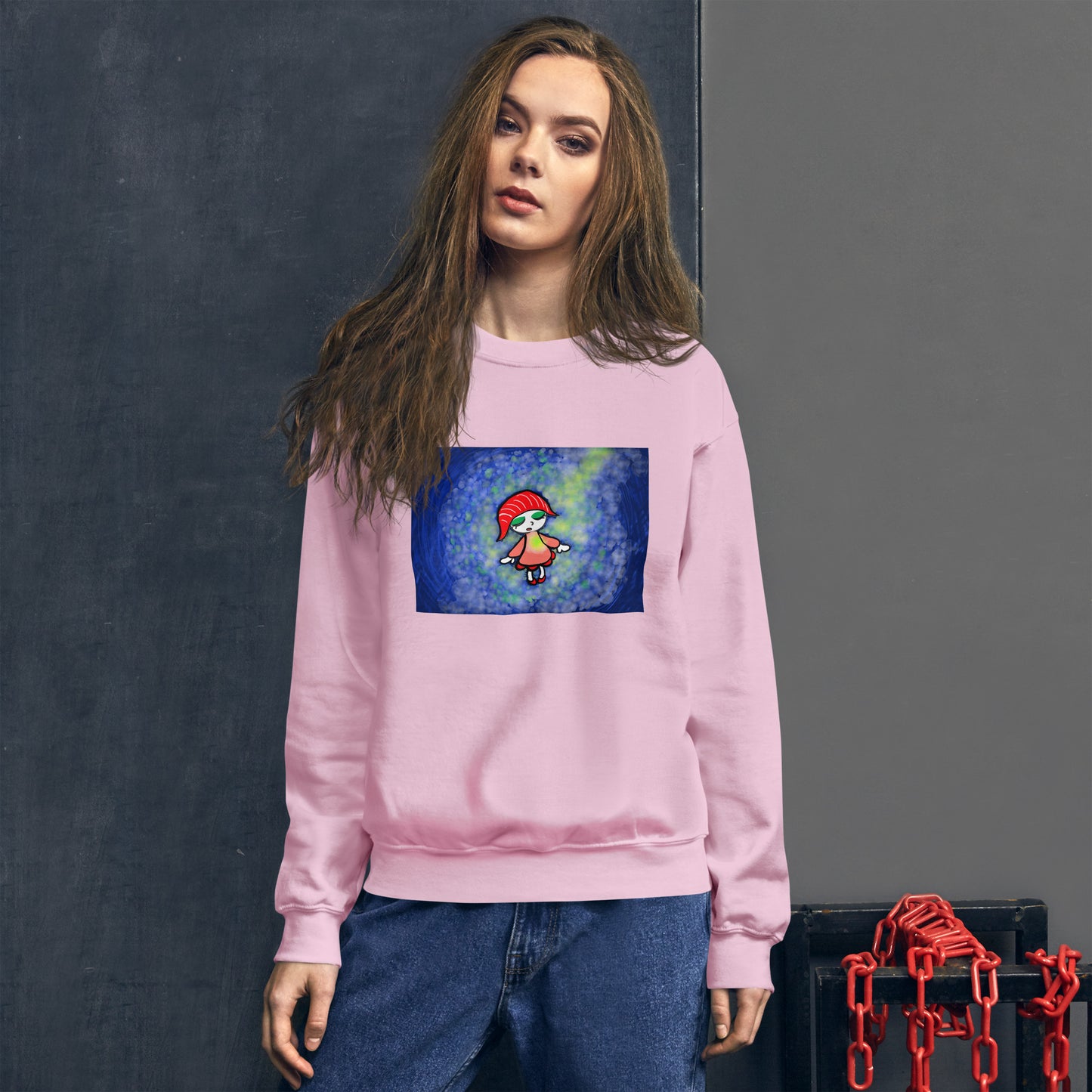 Sushiko is connecting with the universe. Unisex Sweatshirt