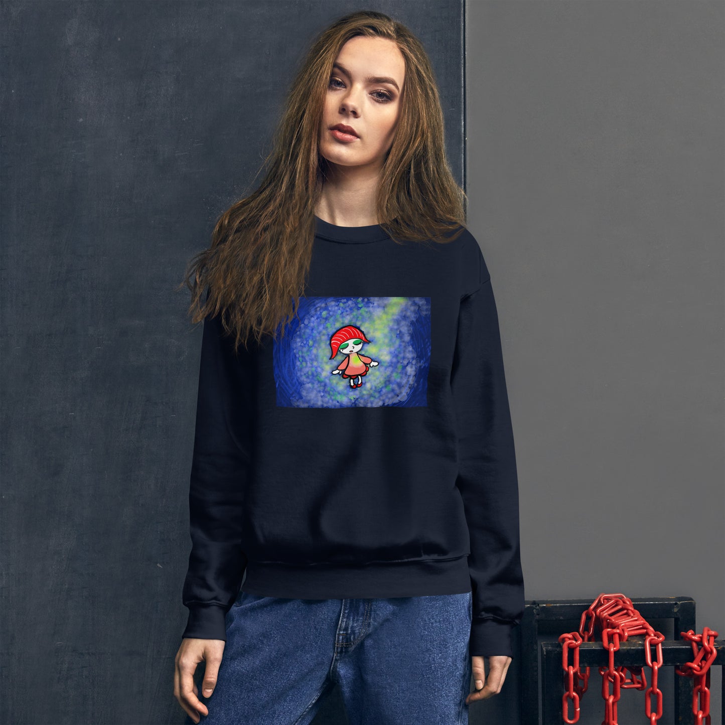 Sushiko is connecting with the universe. Unisex Sweatshirt