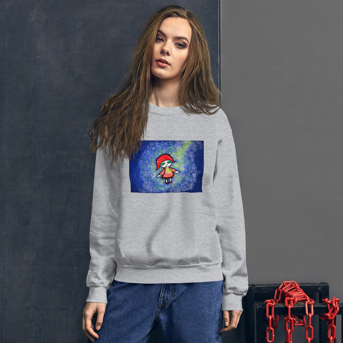 Sushiko is connecting with the universe. Unisex Sweatshirt