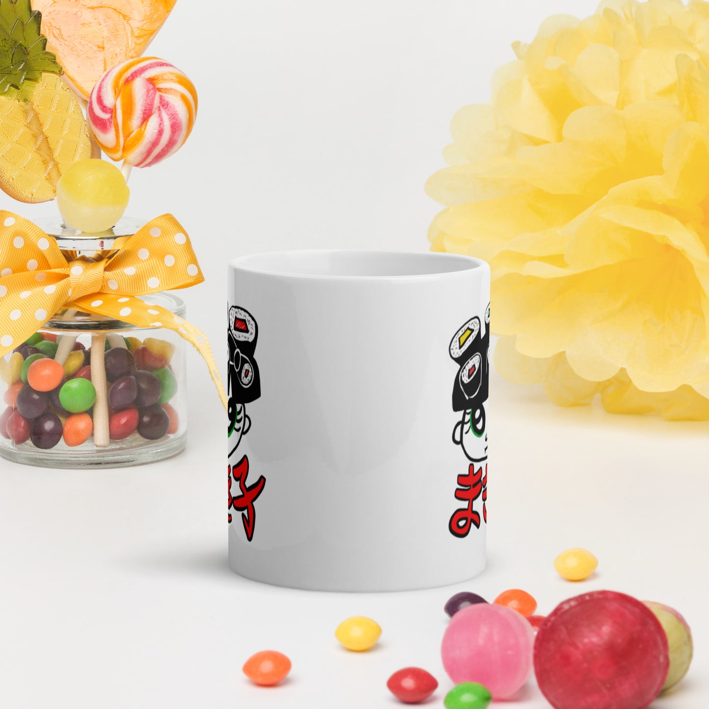 Makiko  maki sushi girl   White glossy mug