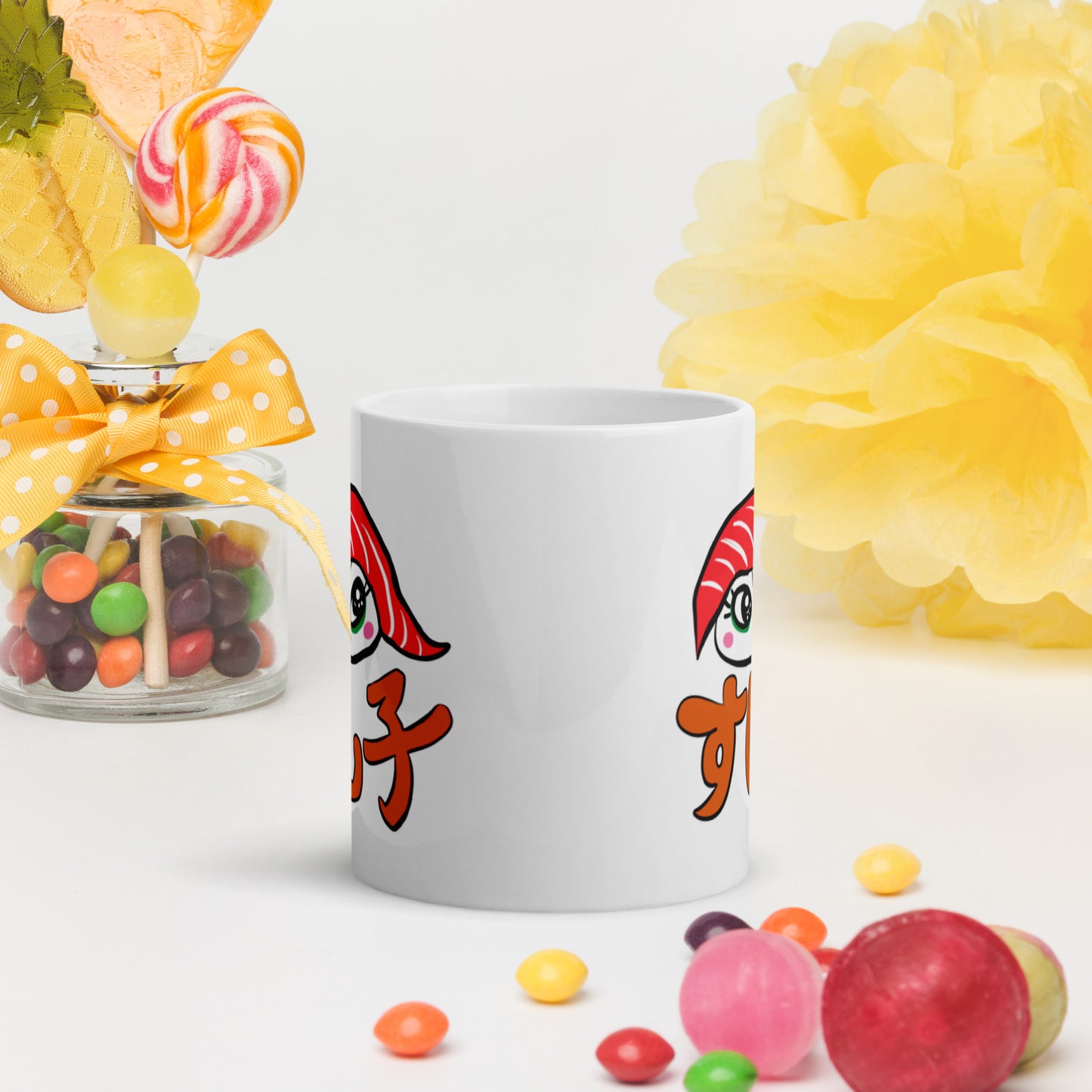 New Sushiko (maguro) tuna sushi girl    White glossy mug