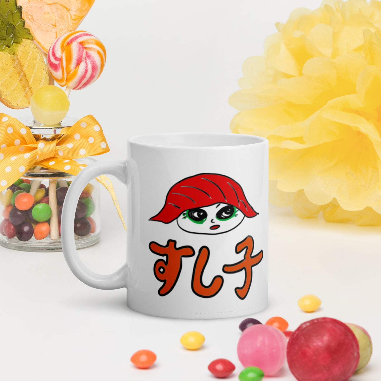 Sushiko tuna sushi girlWhite glossy mug