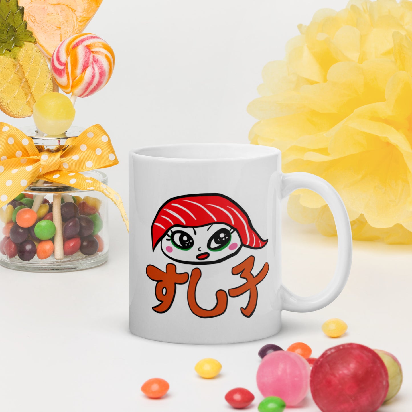 New Sushiko (maguro) tuna sushi girl    White glossy mug