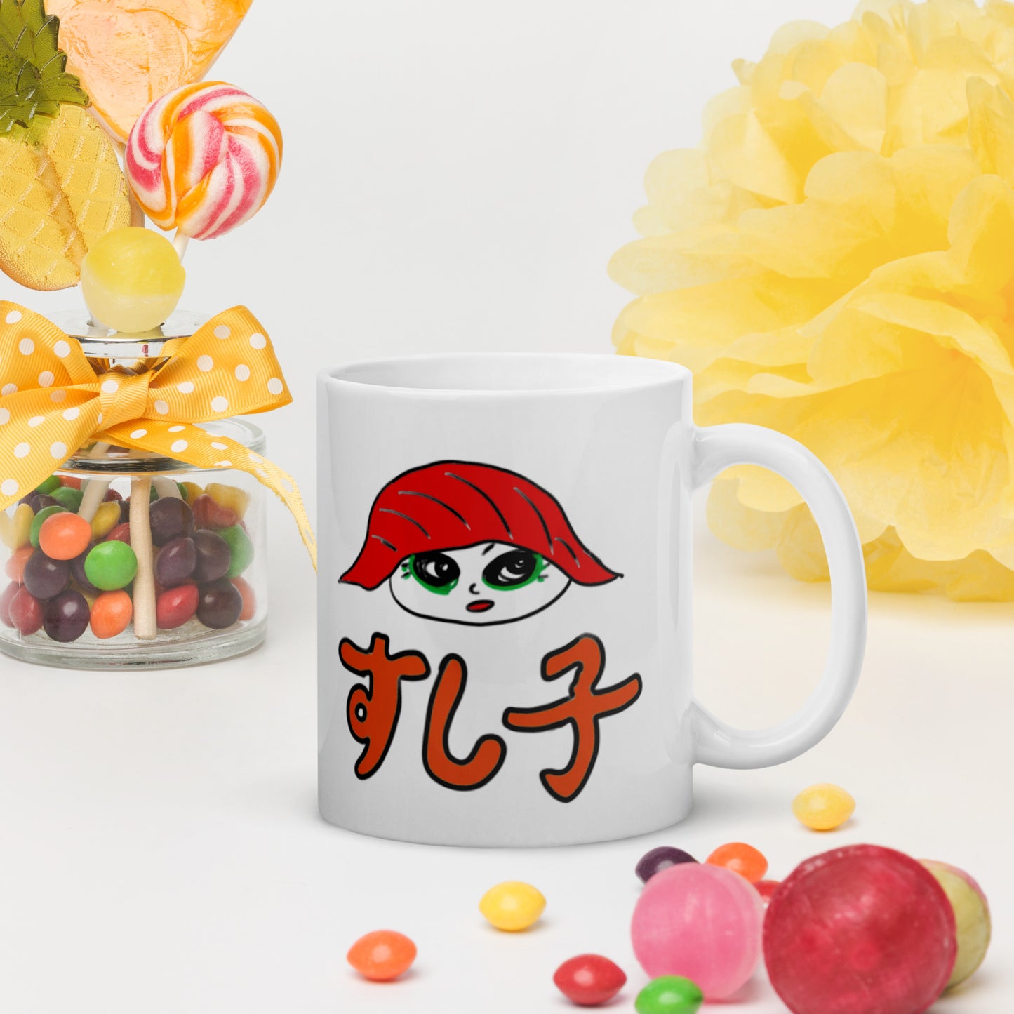 Sushiko tuna sushi girlWhite glossy mug